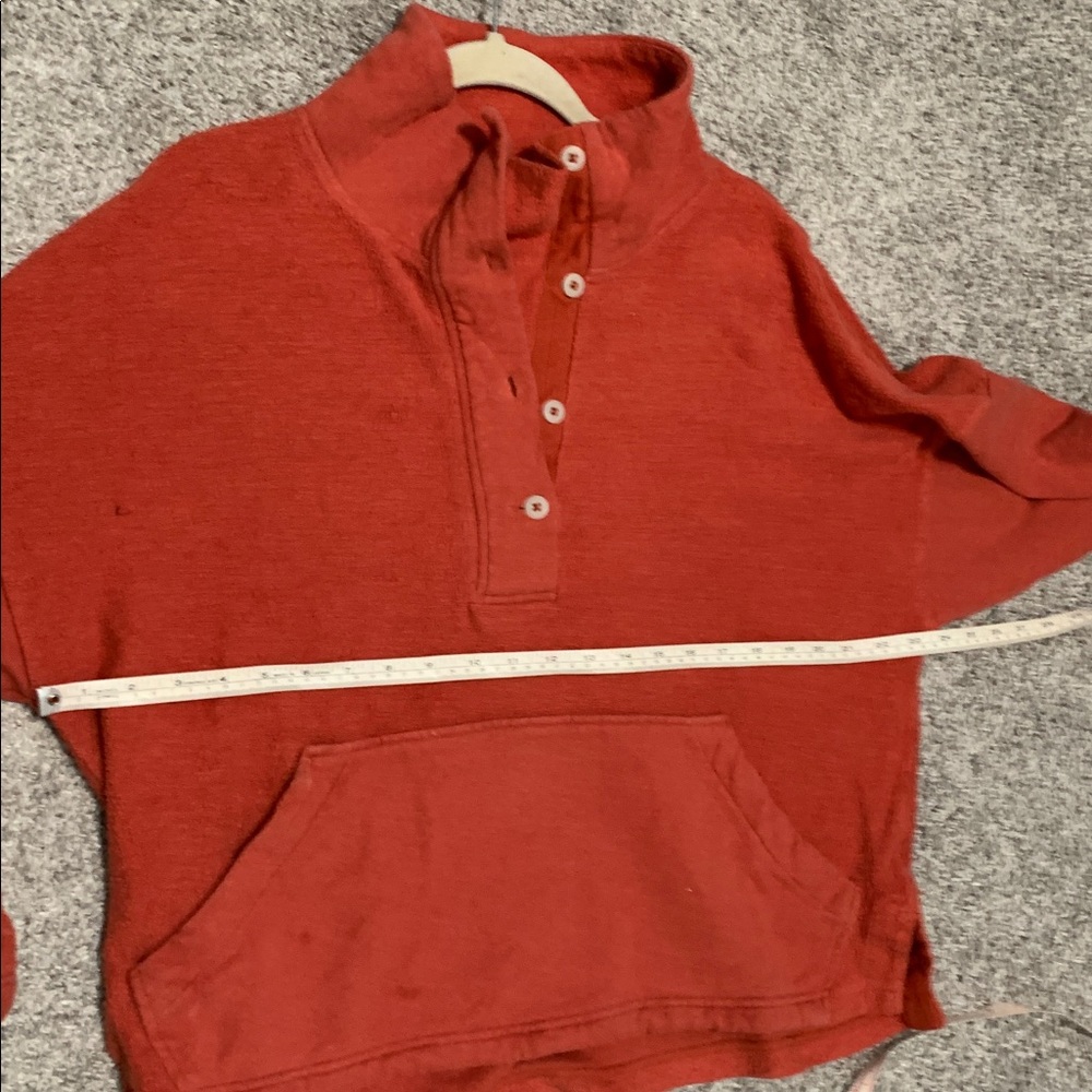 REI Wallace Lake Orange Button Neck Sweatshirt - Picture 7 of 8